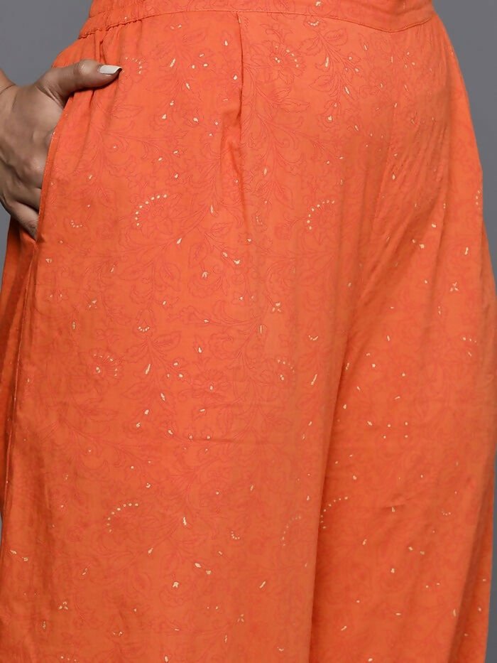 Ahalyaa Women's Traditional wear Kurta Set - Orange | Grocsy