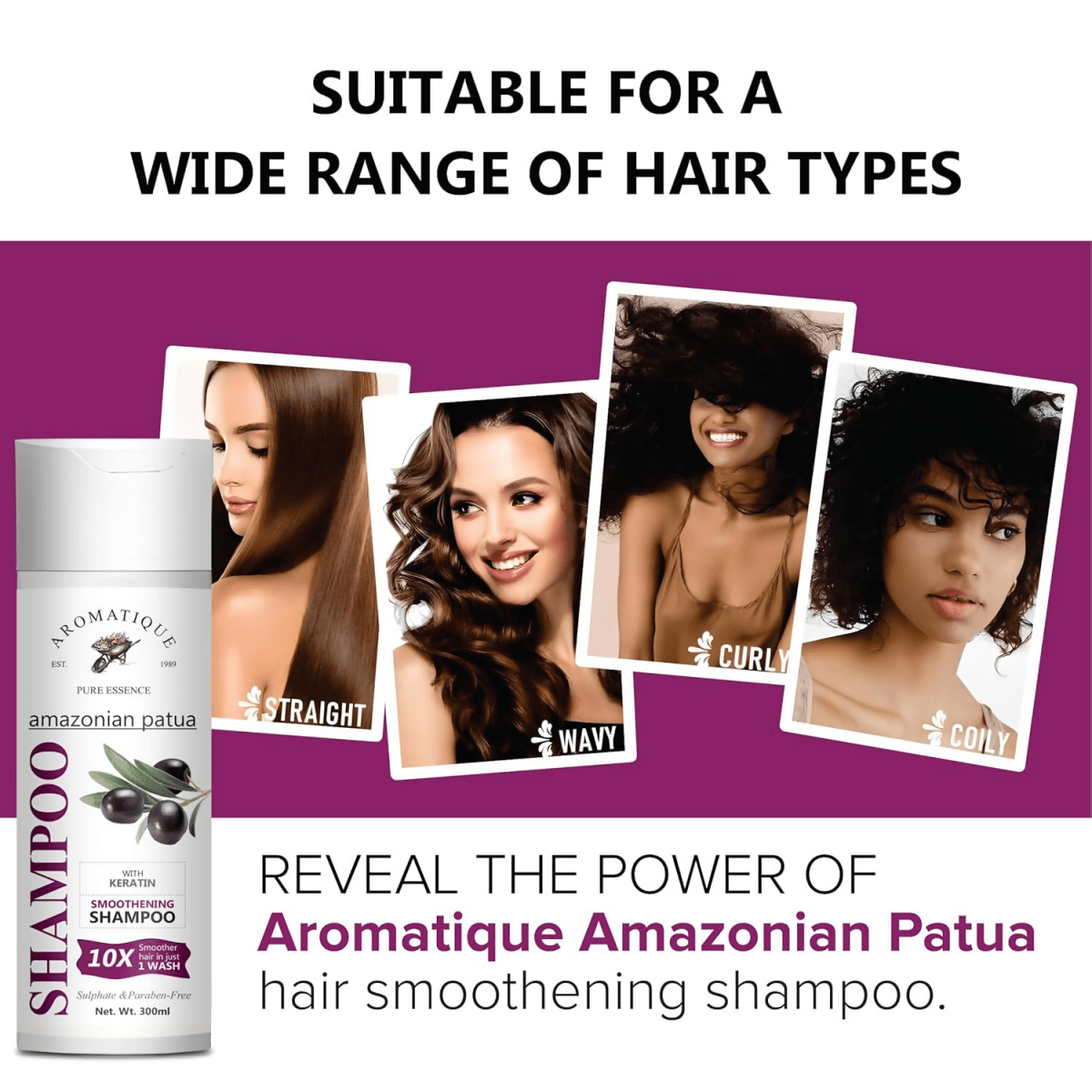 Aromatique Shampoo Patua & Keratin Hair Smoothening Shampoo | Grocsy