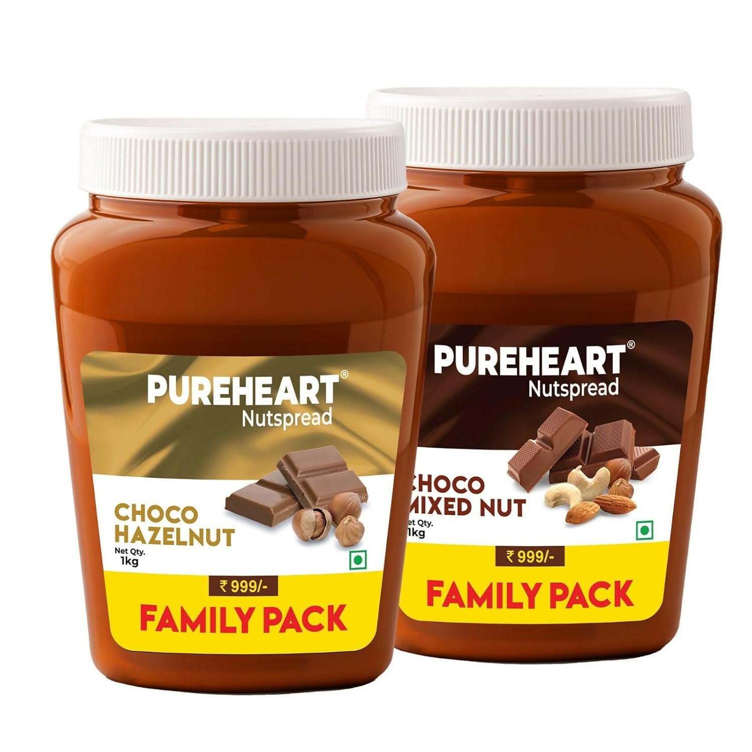 Pureheart Nut Spread Combo of Choco Hazelnut and Choco Mixed Nut | Grocsy