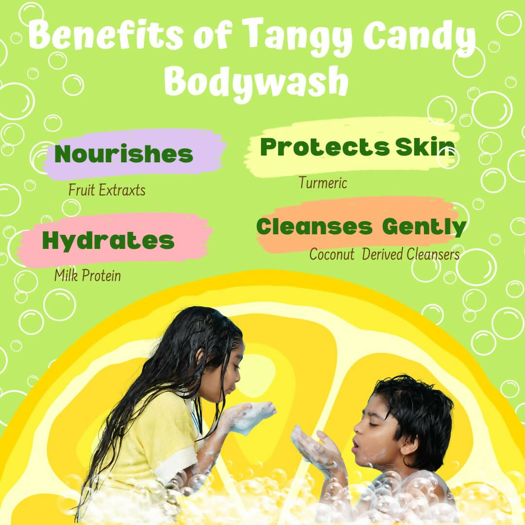 Puddles Organic Tangy Candy Body Wash For Kids, Turmeric, Milk Protein, Citrus Essential Oils | Grocsy
