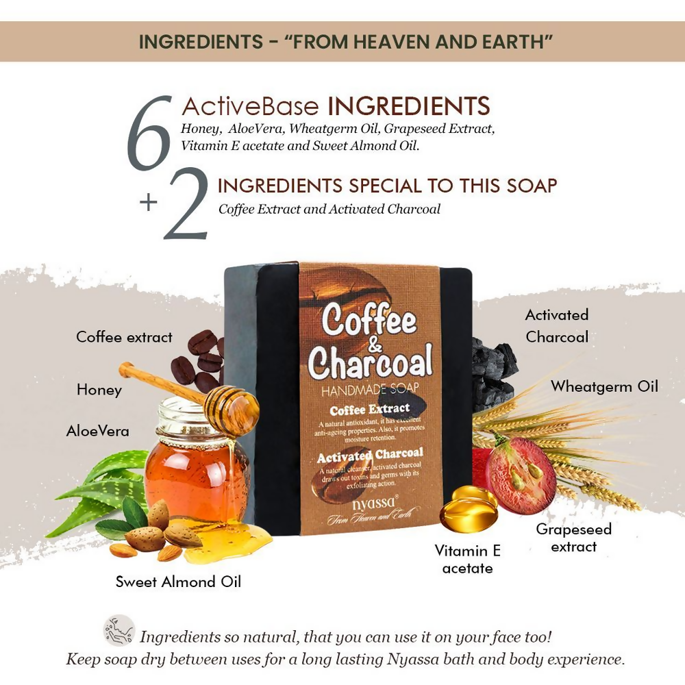 Nyassa Coffee And Charcoal Handmade Soap | Grocsy