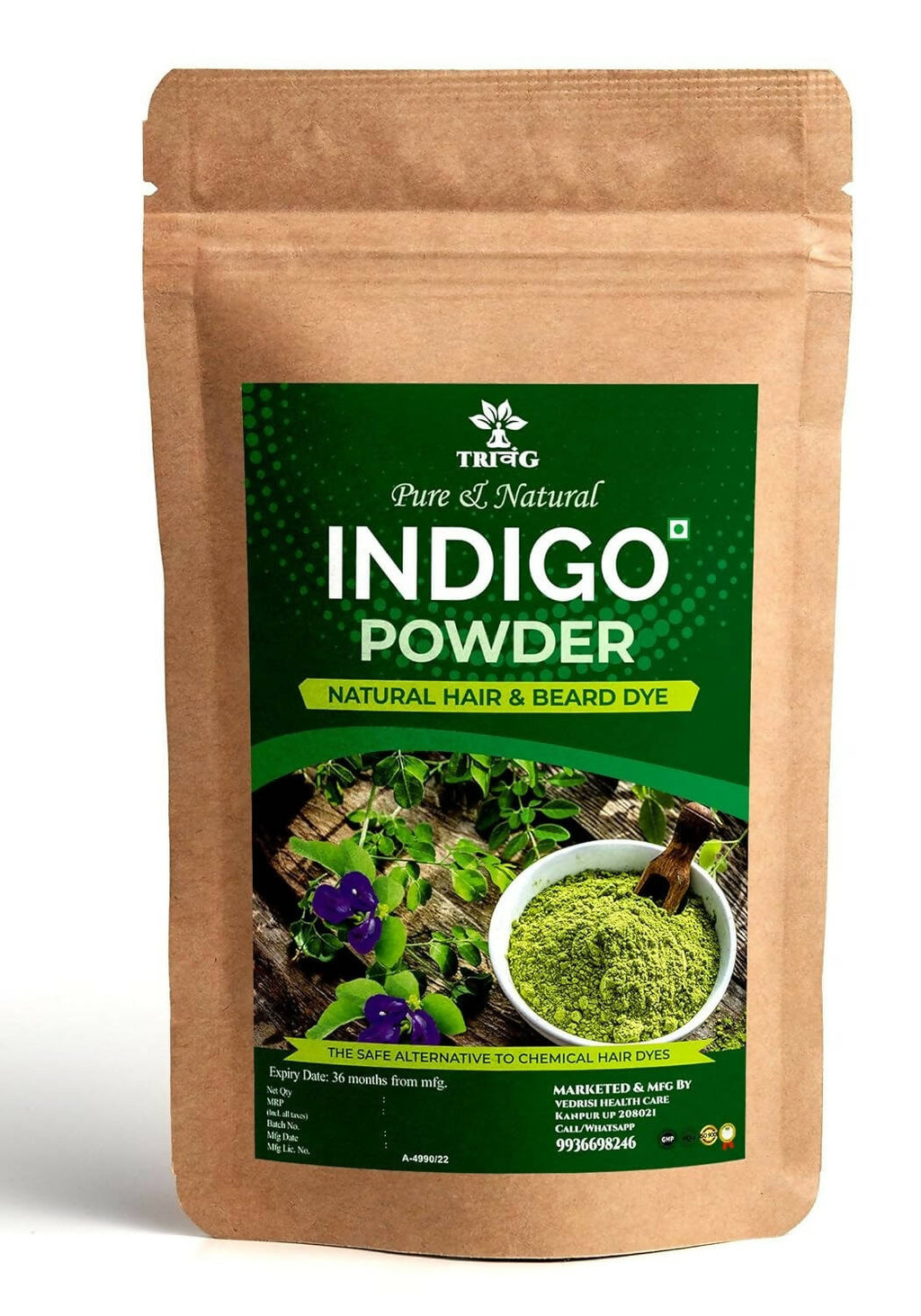 Trivang Pure & Natural Indigo Powder | Grocsy