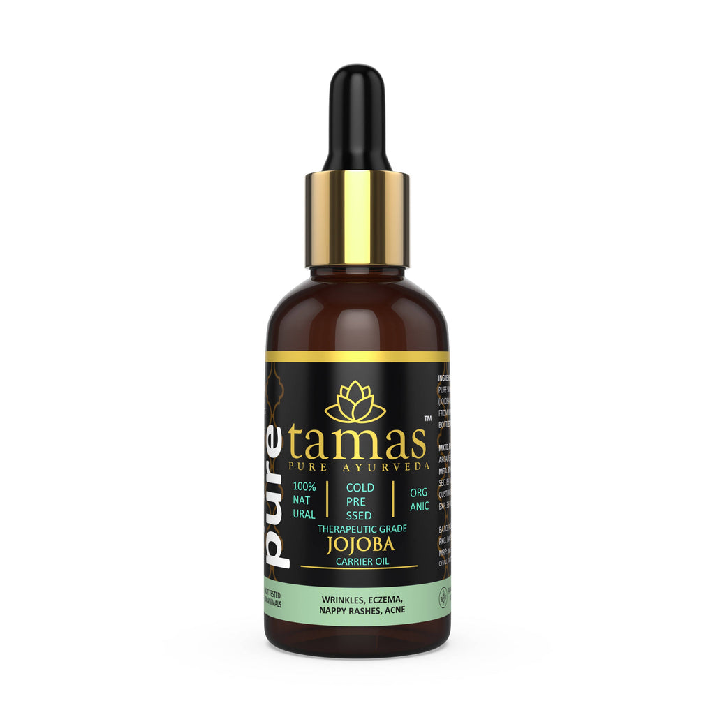 Tamas Pure Ayurveda 100% Organic Jojoba Cold Pressed Carrier Oil- USDA Certified Organic- 30ML | Grocsy