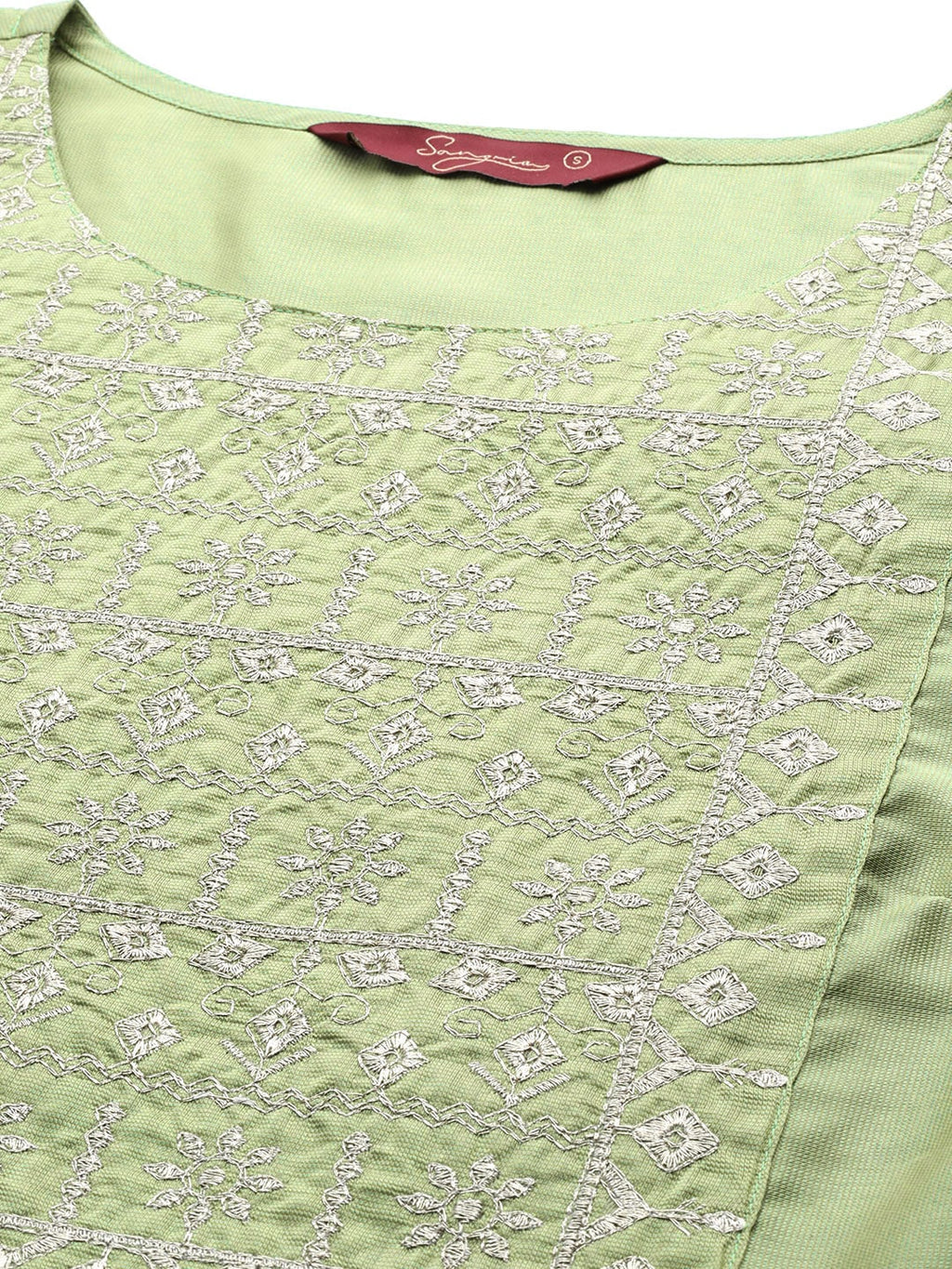 Sangria Women Floral Embroidered Thread Work Pastels Kurta | Grocsy