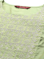 Sangria Women Floral Embroidered Thread Work Pastels Kurta | Grocsy