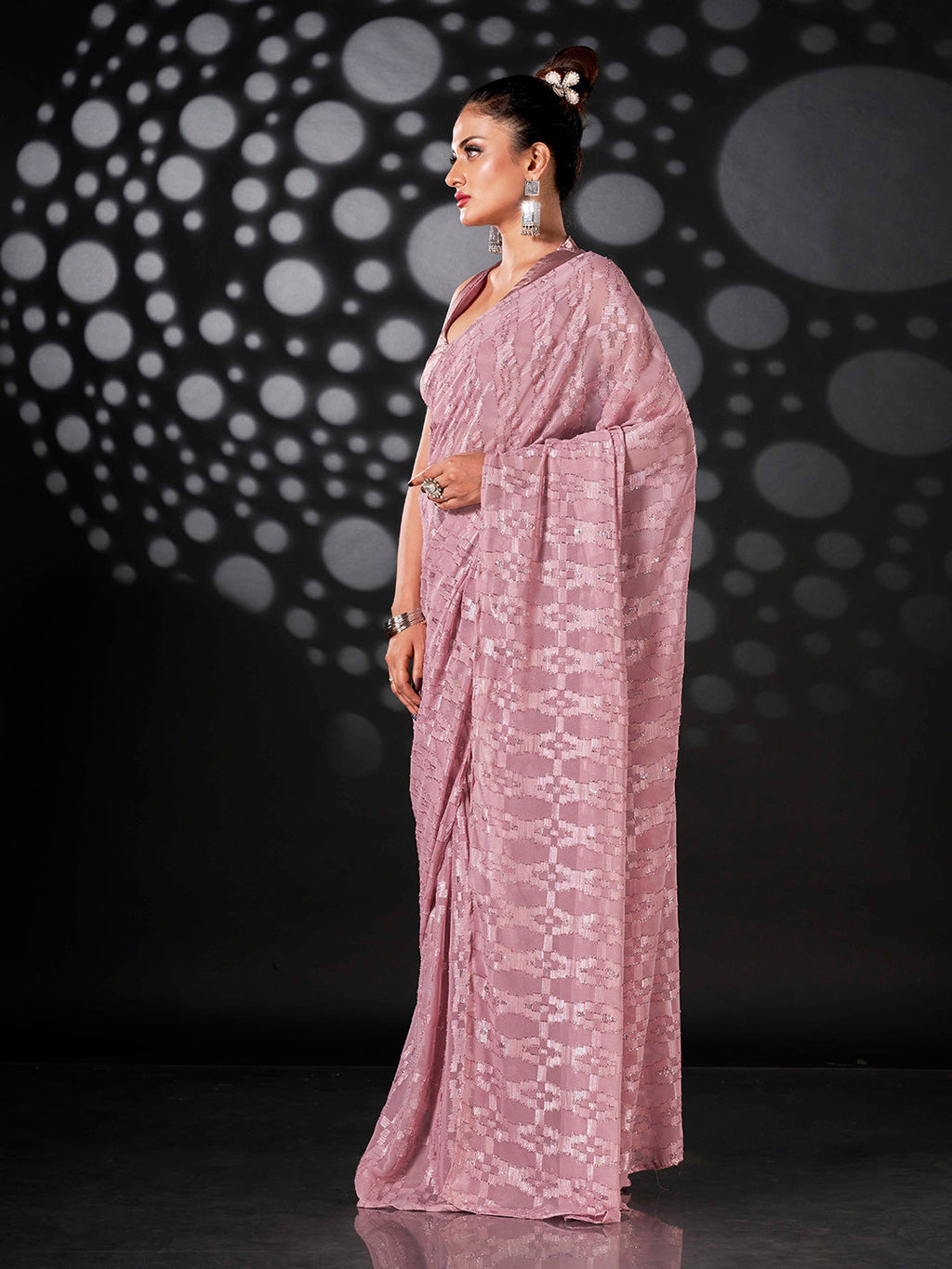 Tikhi Imli Ethnic Motifs Woven Design Ready to Wear Saree | Grocsy