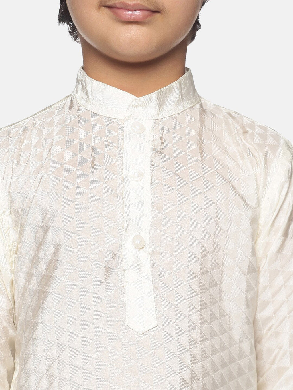 Sethukrishna Boys Cream-Coloured Kurta with Pyjamas | Grocsy