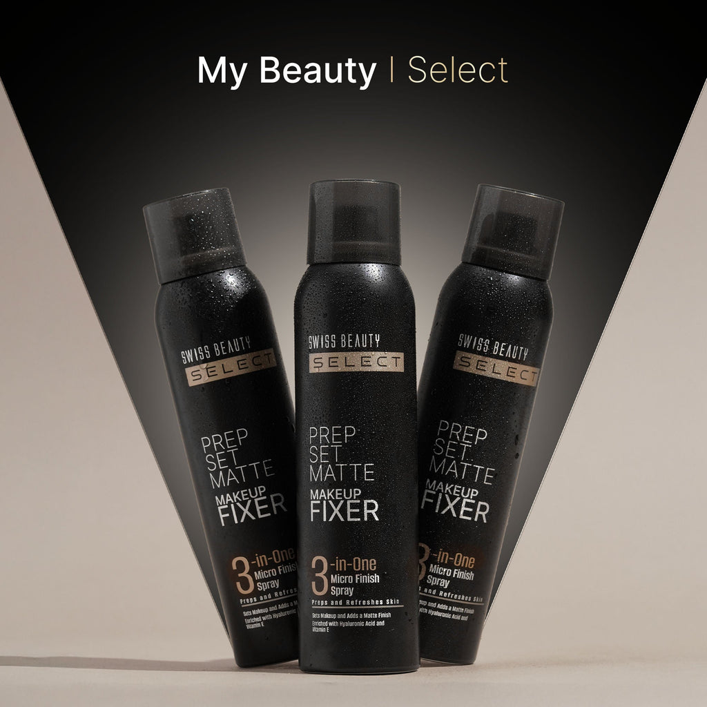 Swiss Beauty Select Prep Set Matte 3 In 1 Micro Finish Spray Enriched With Hyaluronic Acid and Vitamin E | Grocsy