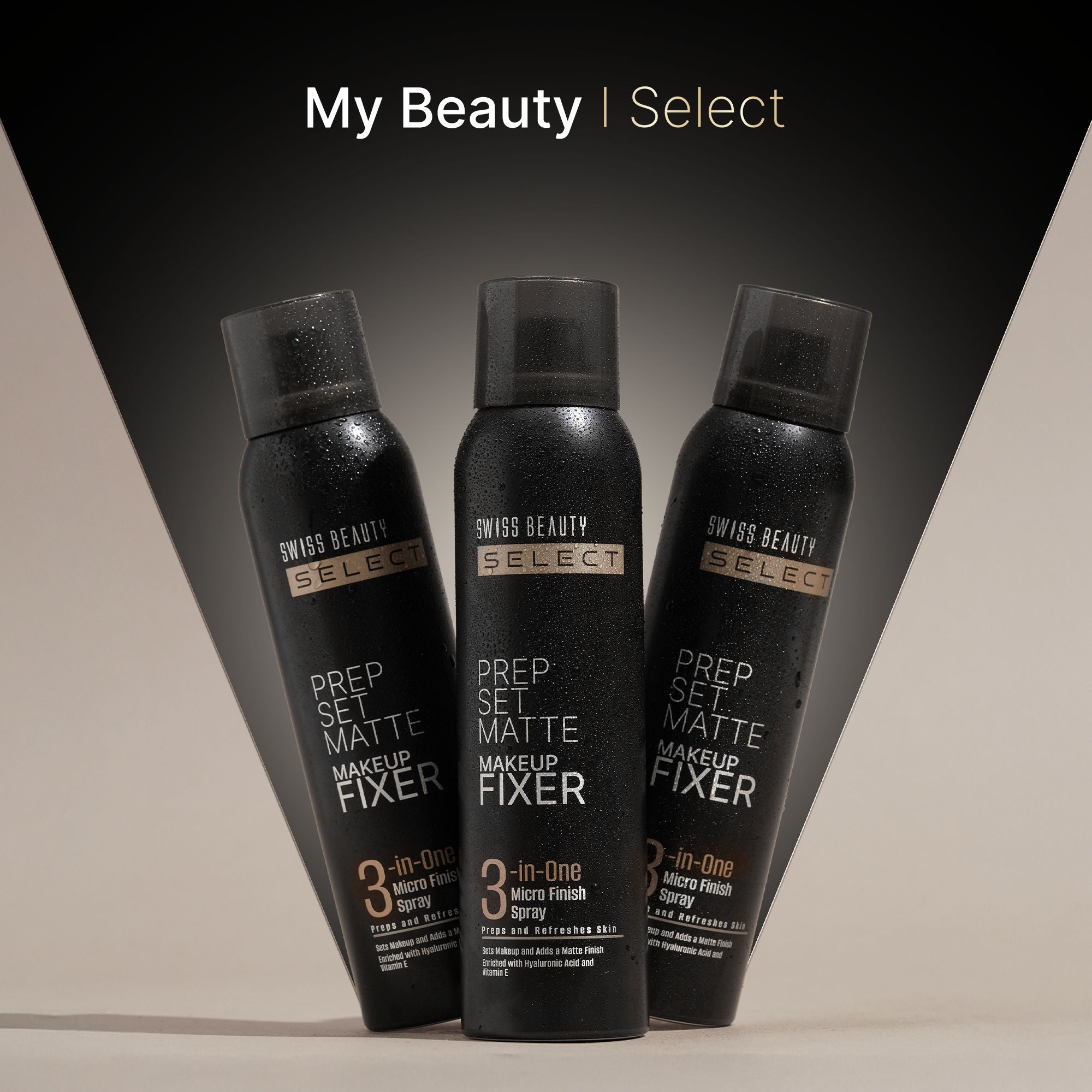 Swiss Beauty Select Prep Set Matte 3 In 1 Micro Finish Spray Enriched With Hyaluronic Acid and Vitamin E | Grocsy