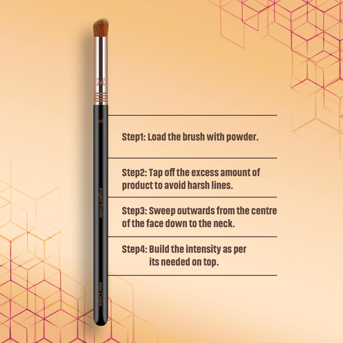 Miss Claire M29 - Angled Shader Brush - Rose Gold | Grocsy