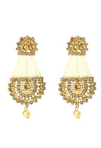 Mominos Fashion Johar Kamal Earrings With Kundan & Pearls Work