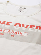 Alcis Men Off White Typography Printed Slim Fit Gym T-shirt | Grocsy