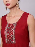 Aks Floral Yoke Design Anarkali Kurta | Grocsy