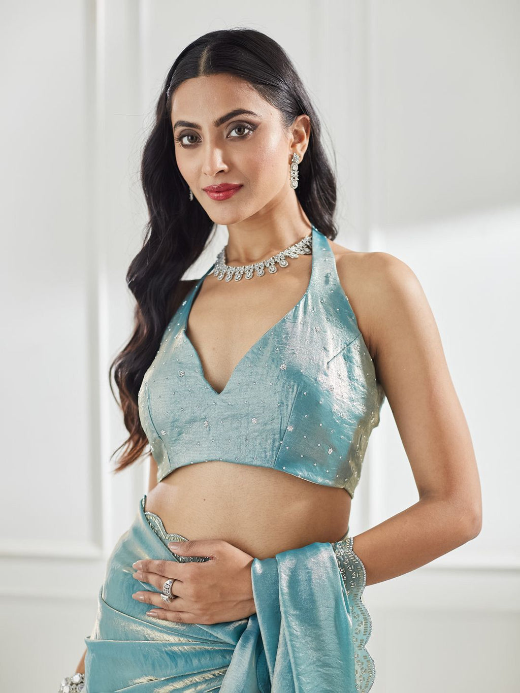 kasee Beads and Stones Pure Silk Saree | Grocsy