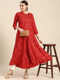 Sangria Women Bandhani Printed Anarkali Kurta | Grocsy