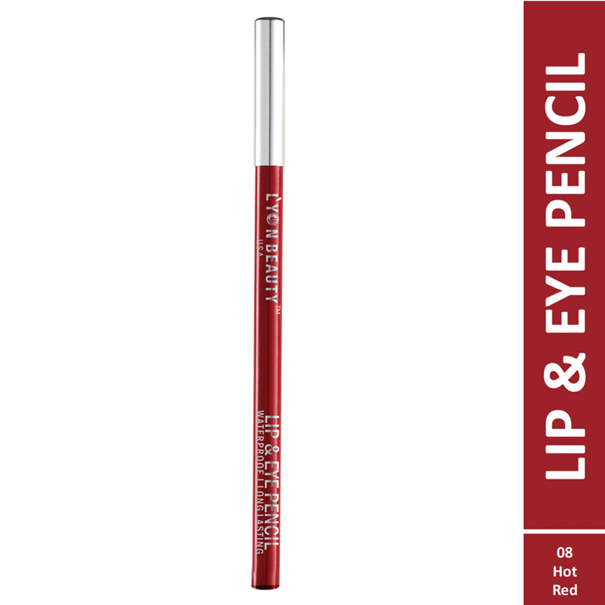 Lyon Beauty Lip & Eye Pencil - Hot Red 08 | Grocsy