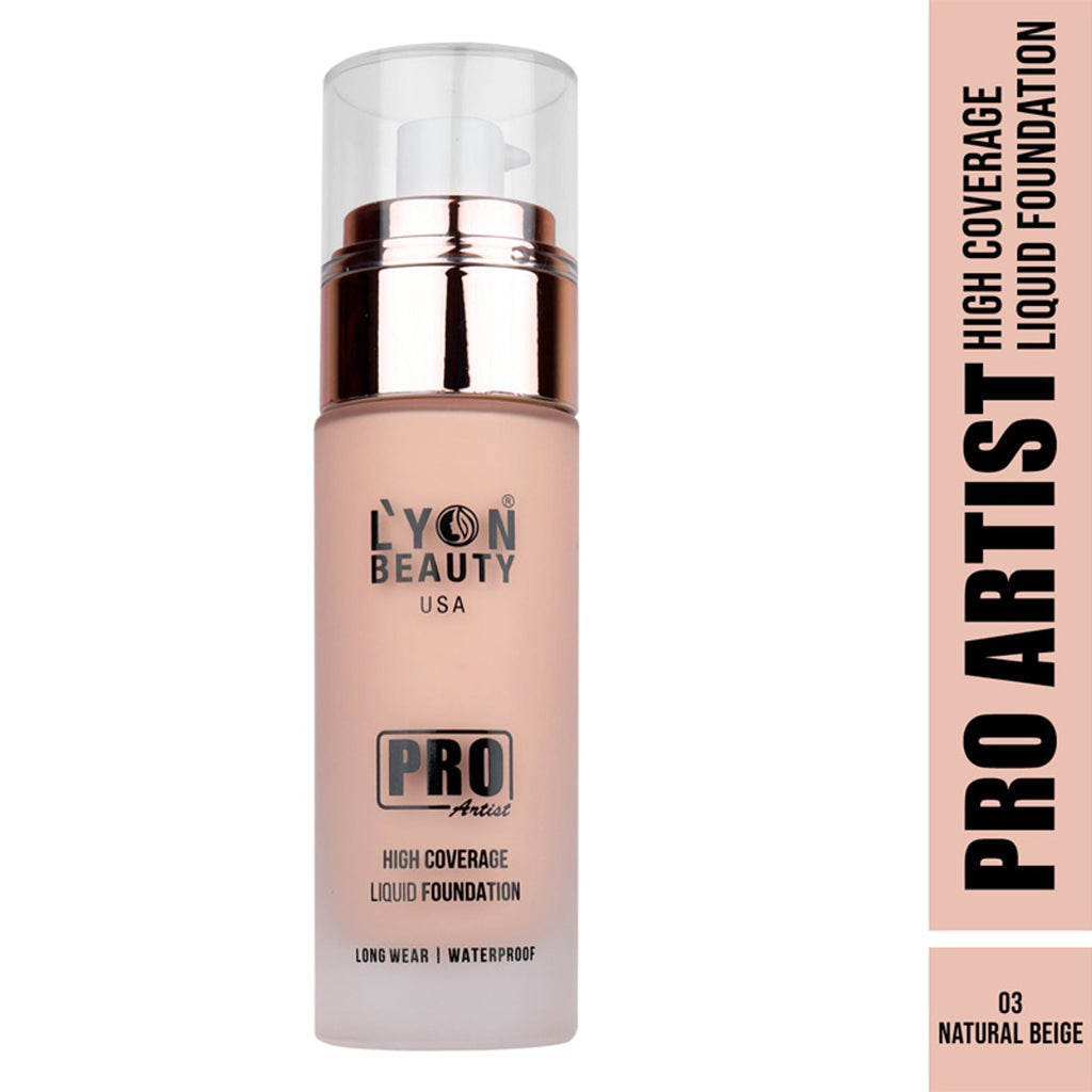 Lyon Beauty Pro Artist High Coverage Foundation - Natural Beige 03 | Grocsy