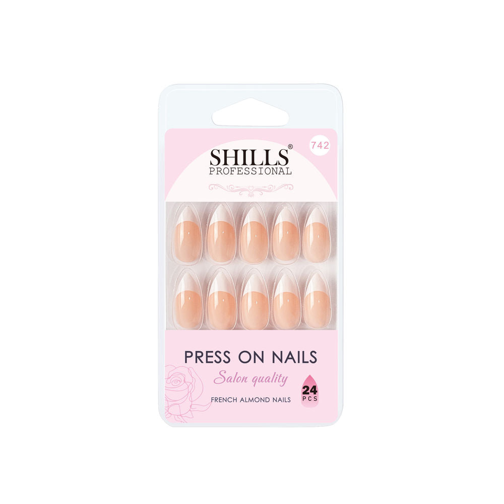 Shills Professional Reusable Press On Nails French Almond - SPN742 | Grocsy