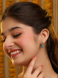 Ruby Raang Pearl Stone Drops Earrings | Grocsy