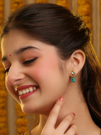 Ruby Raang Pearl Stone Drops Earrings | Grocsy