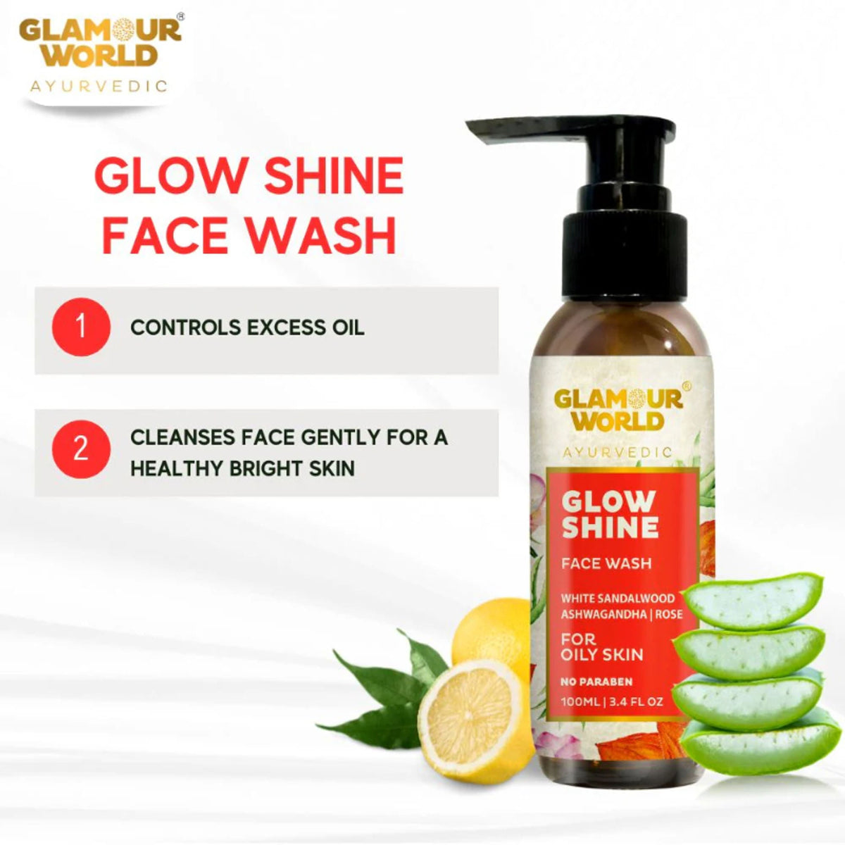 GLAMOUR WORLD AYURVEDIC Glow Shine Face Wash | Grocsy