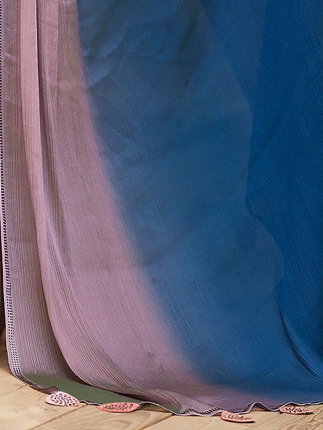 Saree Mall Blue & Mauve Ombre Dyed Sarees | Grocsy