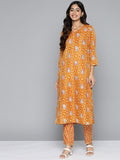 HERE&NOW Floral Printed Regular Kurta with Palazzos | Grocsy