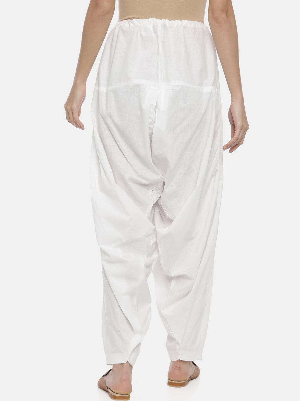 Souchii White Solid Loose-Fit Patiala | Grocsy