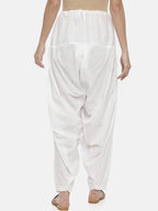 Souchii White Solid Loose-Fit Patiala | Grocsy