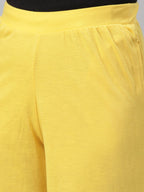 Souchii Women Yellow Knitted Palazzos | Grocsy