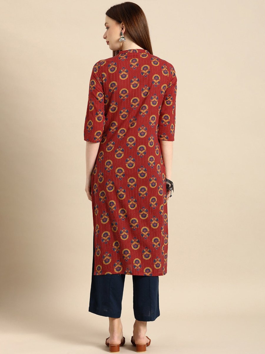 All About You Women Brown Ethnic Motifs Printed Regular Kurta | Grocsy