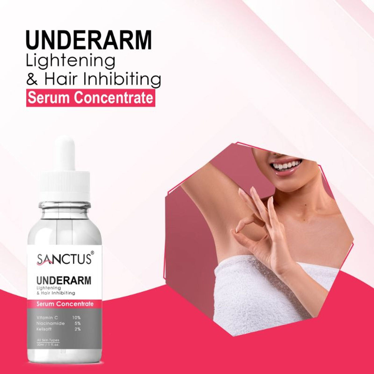 SANCTUS Underarm Lightening & Hair Inhibiting Serum Concentrate | Grocsy
