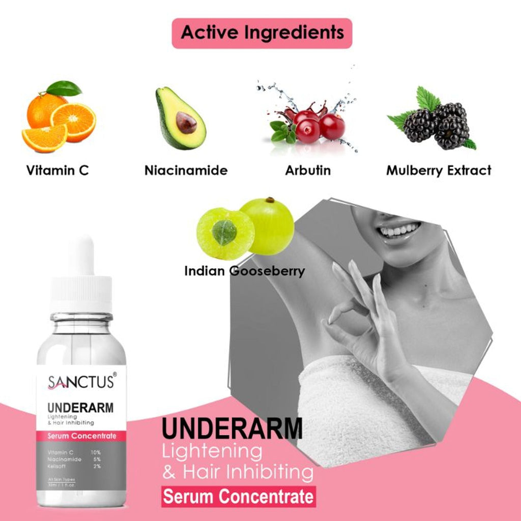 SANCTUS Underarm Lightening & Hair Inhibiting Serum Concentrate | Grocsy