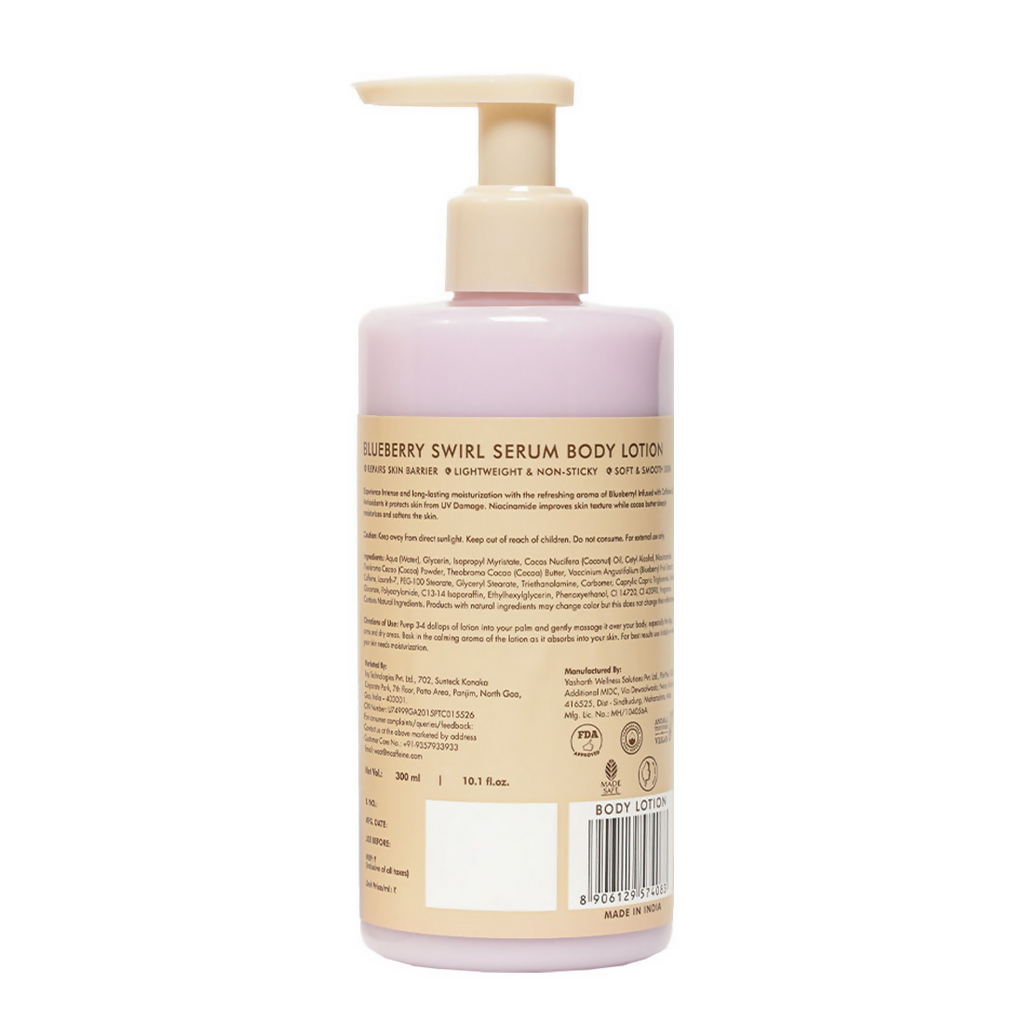 mCaffeine Blueberry Swirl Serum Body Lotion 72 hrs Deep Moisturization With Niacinamide | Grocsy