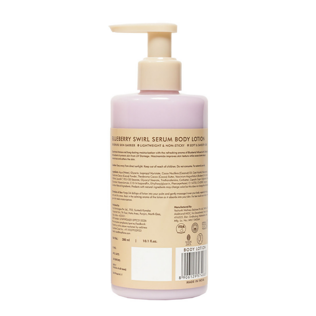 mCaffeine Blueberry Swirl Serum Body Lotion 72 hrs Deep Moisturization With Niacinamide | Grocsy
