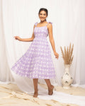 FIORRA Women's Lavender Cotton Floral Printed Dress | Grocsy
