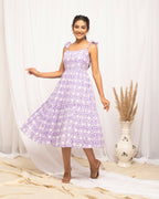 FIORRA Women's Lavender Cotton Floral Printed Dress | Grocsy
