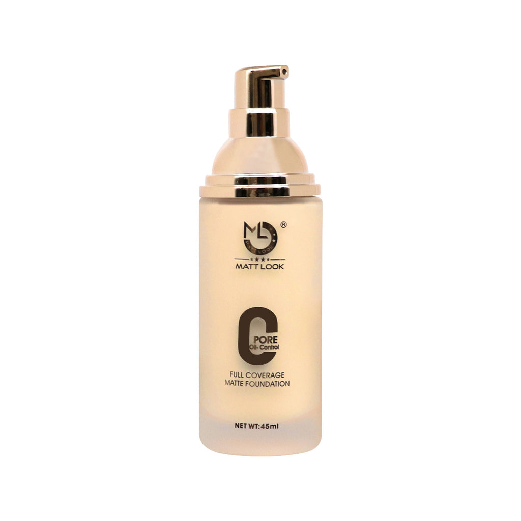 Matt Look Zero Pore Oil Control Full Coverage Matte Foundation - Pure Beige | Grocsy