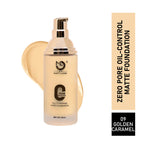 Matt Look Zero Pore Oil Control Full Coverage Matte Foundation - Golden Caramel | Grocsy