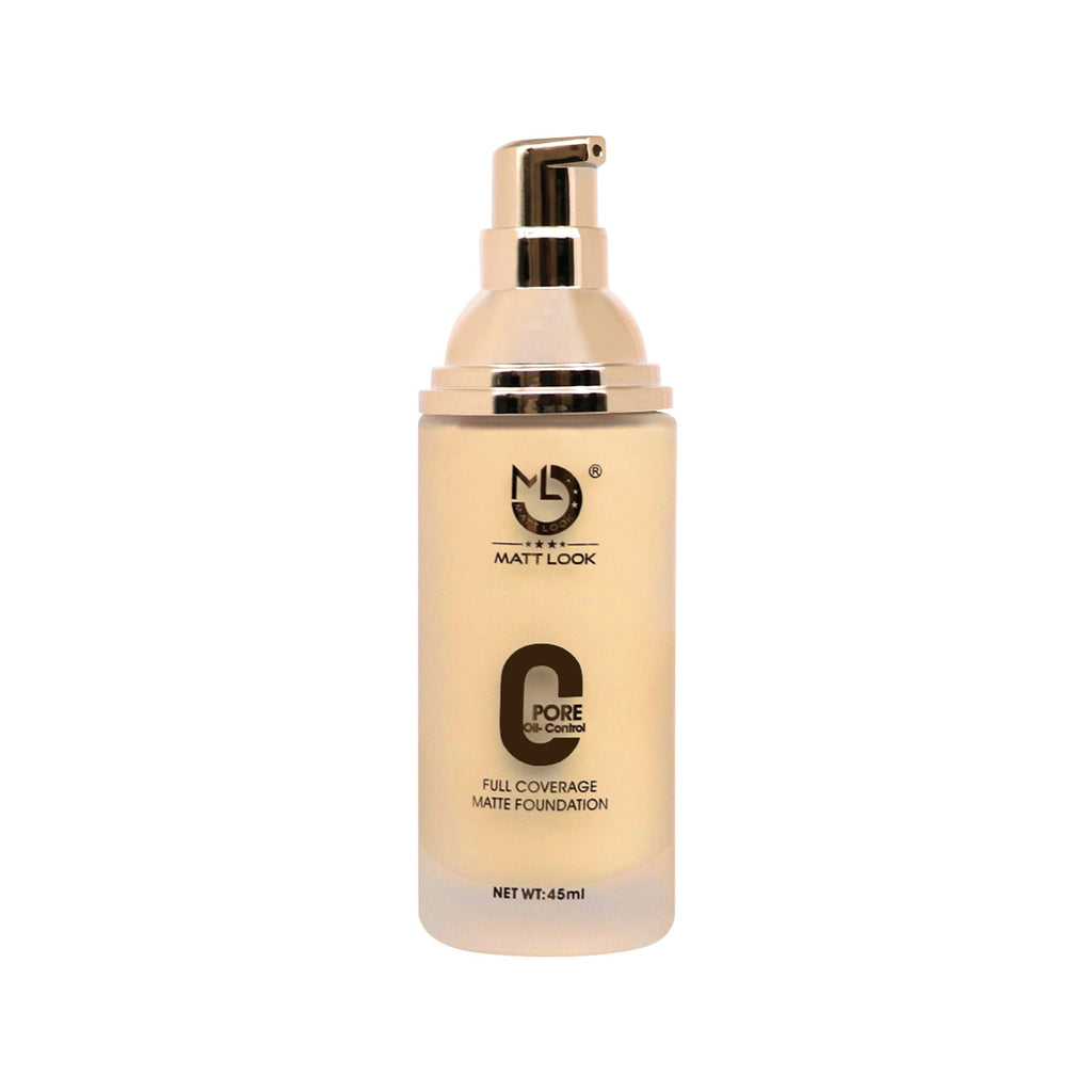 Matt Look Zero Pore Oil Control Full Coverage Matte Foundation - Golden Caramel | Grocsy