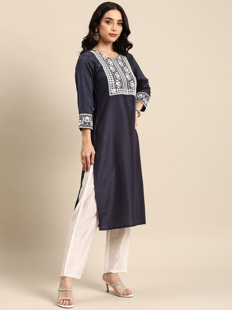 All About You Women Ethnic Motifs Embroidered Kurta With Trousers & With Dupatta | Grocsy