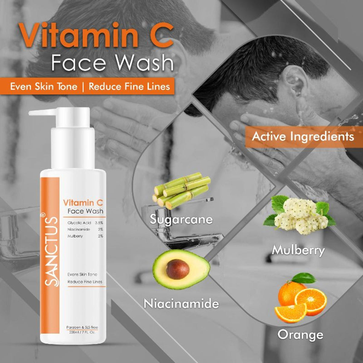 SANCTUS Vitamin C Face Wash | Grocsy