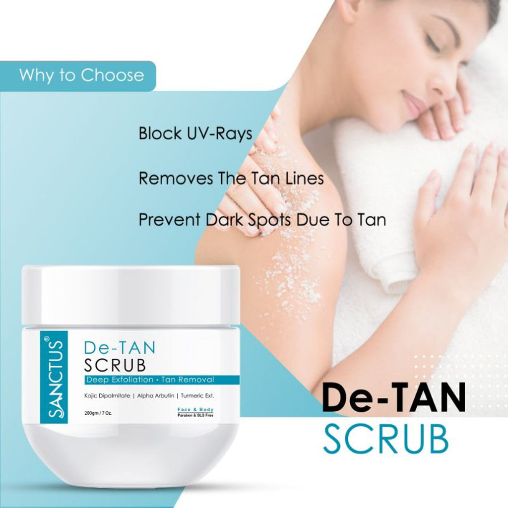 SANCTUS De-Tan Scrub Deep Exfoliation For Tan Removal | Grocsy