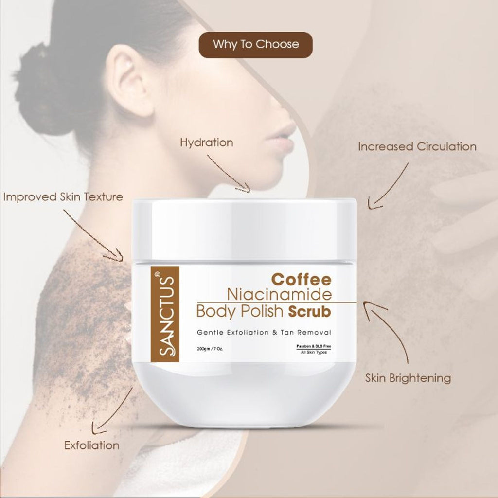 SANCTUS Coffee Niacinamide Body Polish Scrub | Grocsy