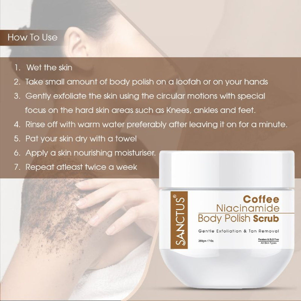 SANCTUS Coffee Niacinamide Body Polish Scrub | Grocsy