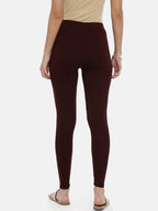 Souchii Brown Solid Slim-Fit Ankle-Length Leggings | Grocsy