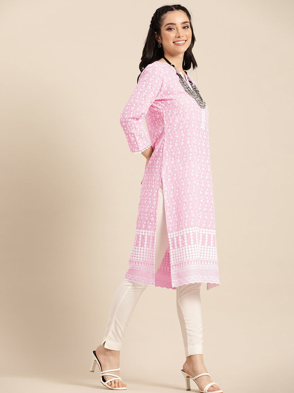 Sangria Women Ethnic Motifs Embroidered Kurta | Grocsy