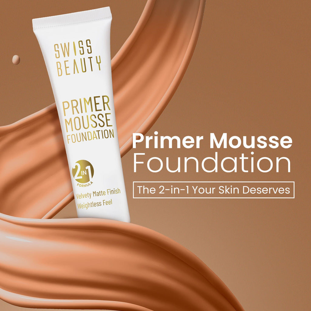 Swiss Beauty Primer Mousse Foundation - 08 Coffee Cream | Grocsy