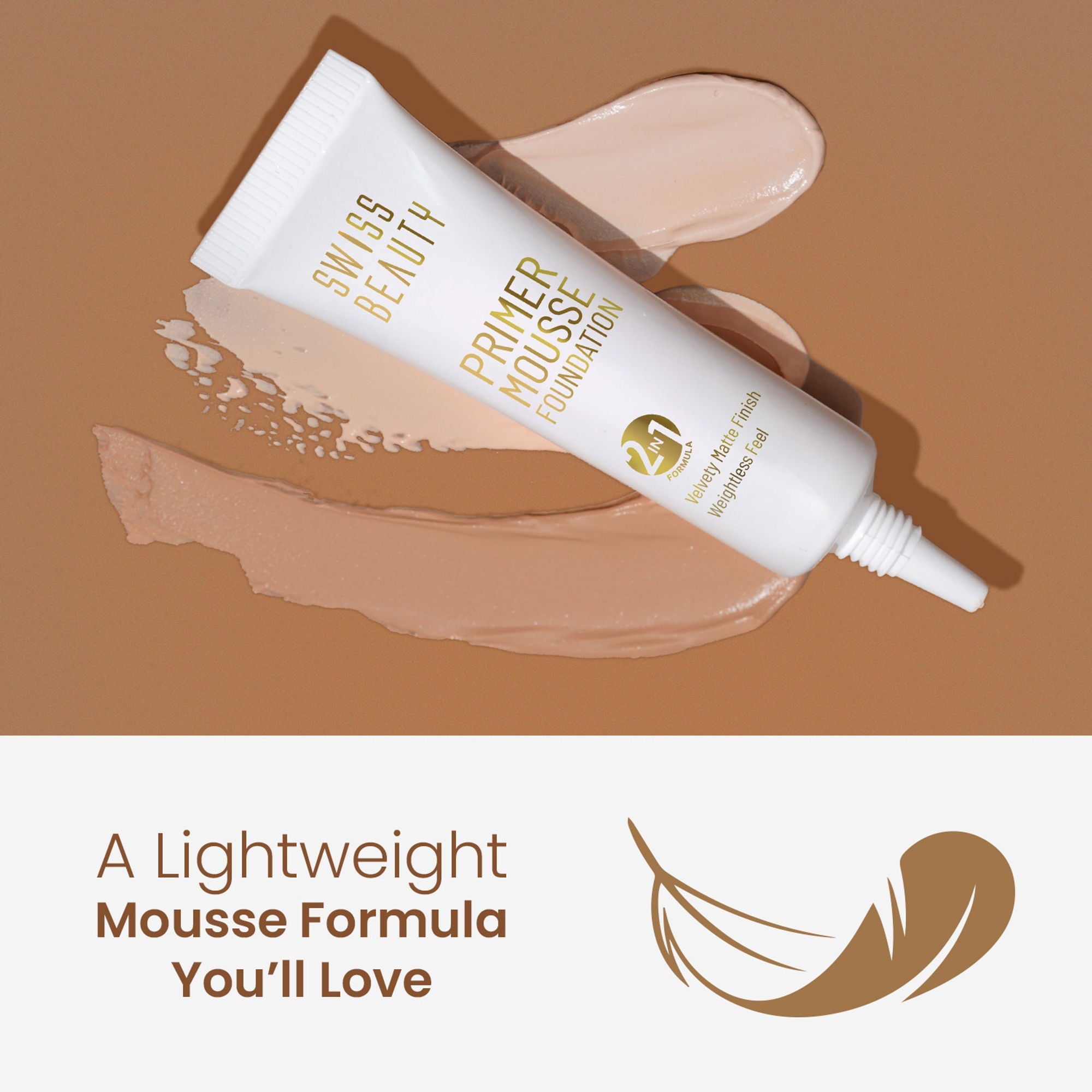 Swiss Beauty Primer Mousse Foundation - 09 Light Almond | Grocsy
