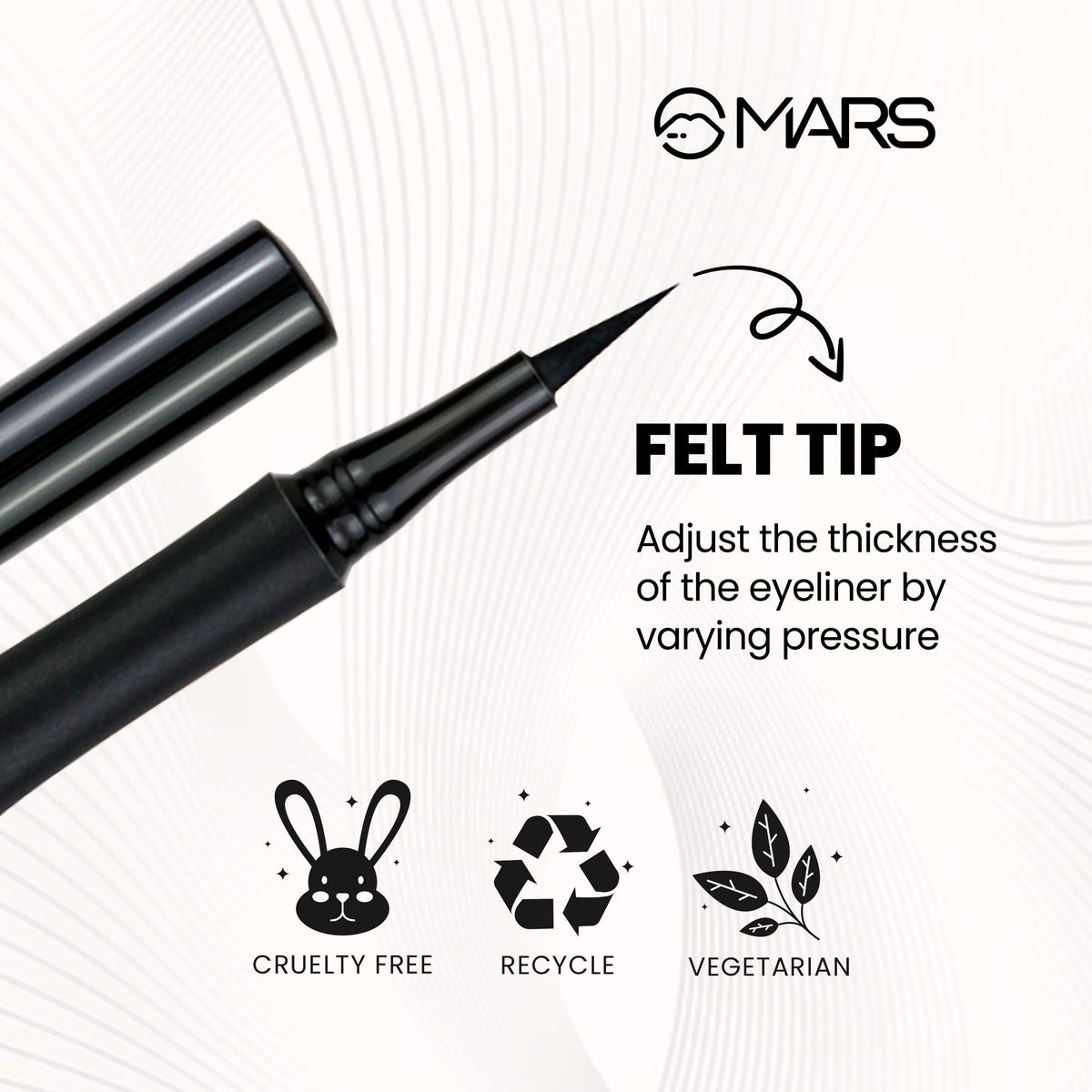 MARS Cosmetics Liquid Pen Eyeliner - Black | Grocsy